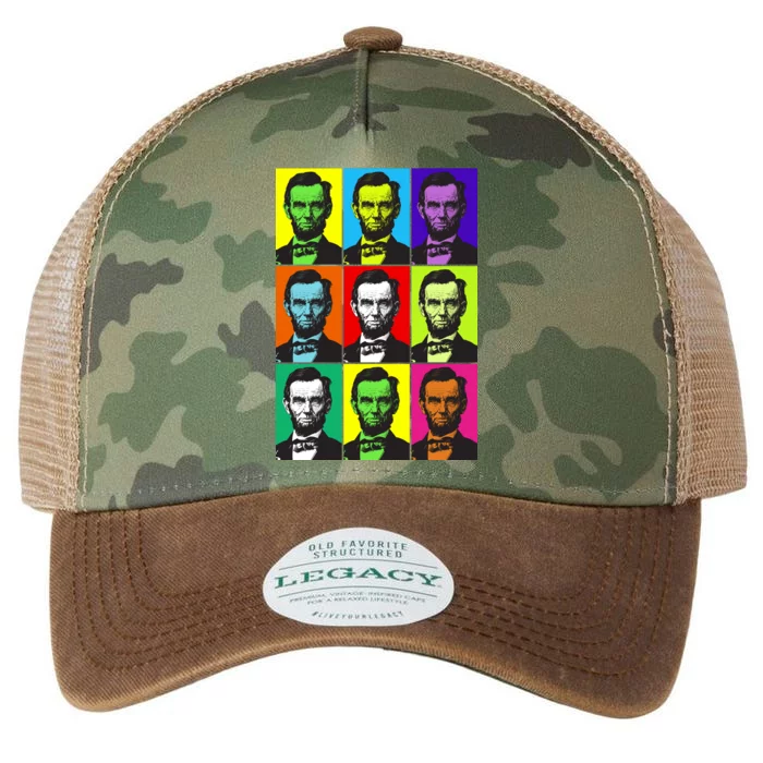 Colorful Lincoln Retro Portraits Legacy Tie Dye Trucker Hat