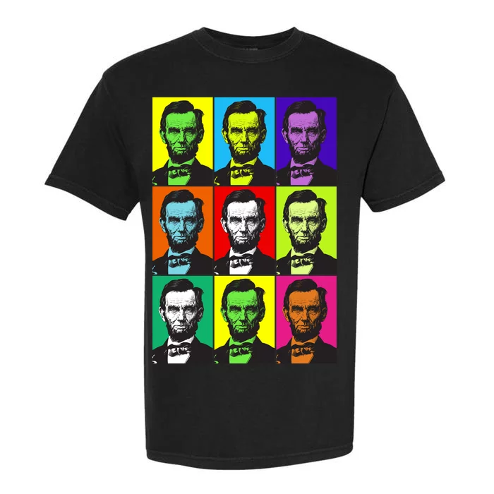 Colorful Lincoln Retro Portraits Garment-Dyed Heavyweight T-Shirt