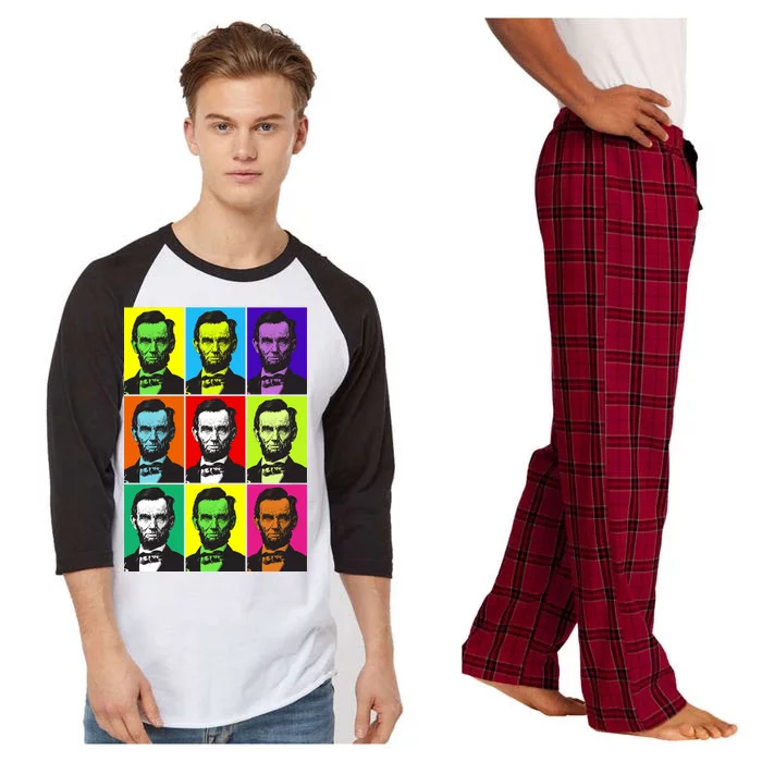 Colorful Lincoln Retro Portraits Raglan Sleeve Pajama Set