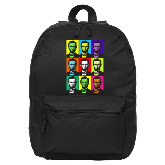 Colorful Lincoln Retro Portraits 16 in Basic Backpack