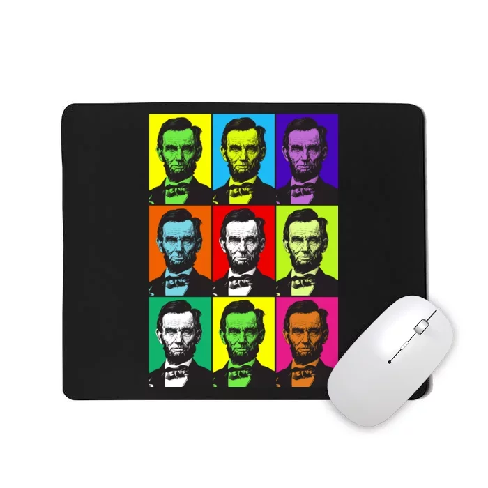 Colorful Lincoln Retro Portraits Mousepad