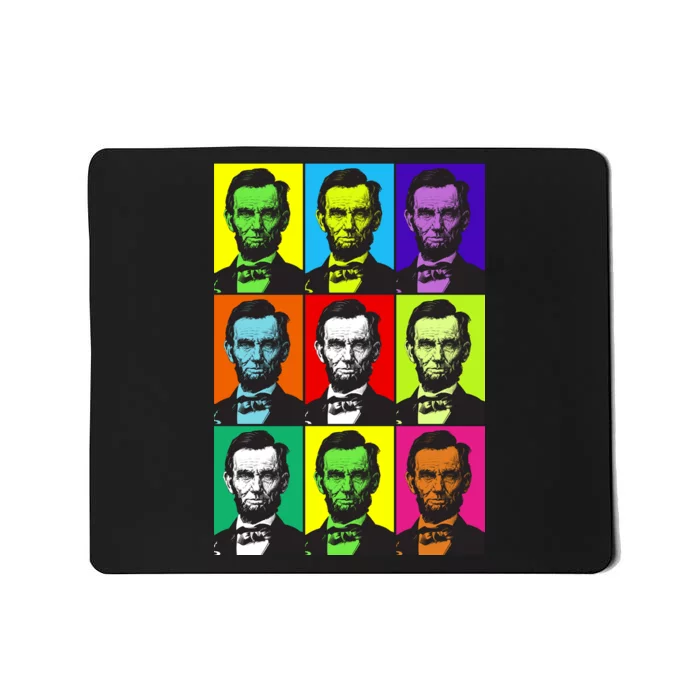 Colorful Lincoln Retro Portraits Mousepad