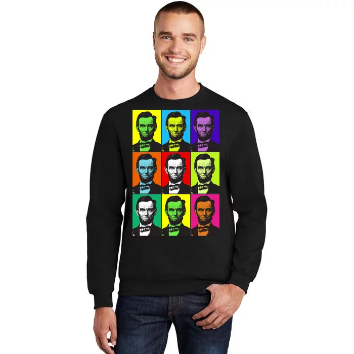 Colorful Lincoln Retro Portraits Tall Sweatshirt