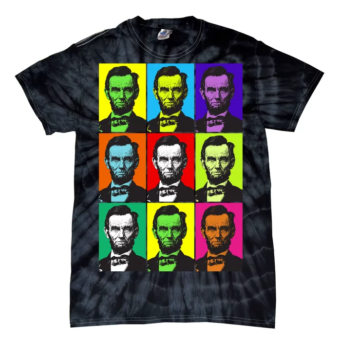 Colorful Lincoln Retro Portraits Tie-Dye T-Shirt