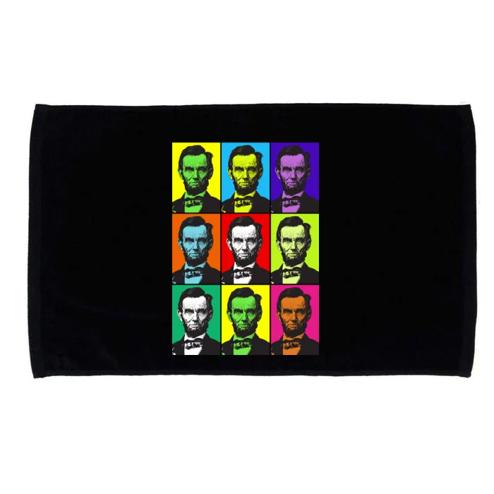 Colorful Lincoln Retro Portraits Microfiber Hand Towel