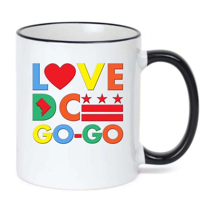 Colorful Love Heart DC Go-Go Washington D.C. Black Color Changing Mug