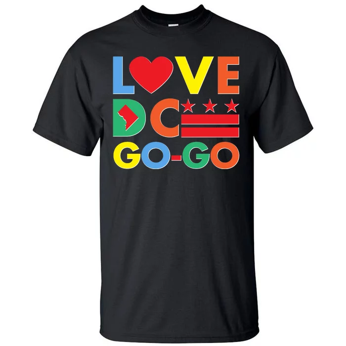 Colorful Love Heart DC Go-Go Washington D.C. Tall T-Shirt