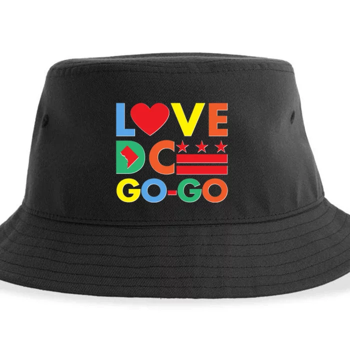 Colorful Love Heart DC Go-Go Washington D.C. Sustainable Bucket Hat