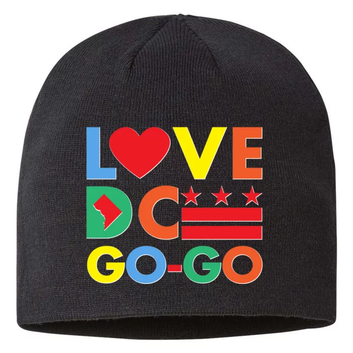 Colorful Love Heart DC Go-Go Washington D.C. 8 1/2in Sustainable Knit Beanie