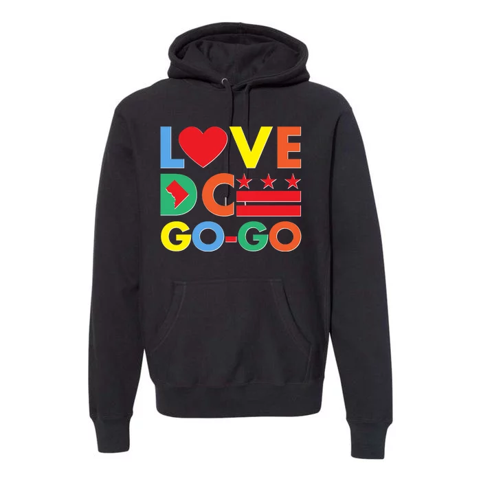 Colorful Love Heart DC Go-Go Washington D.C. Premium Hoodie