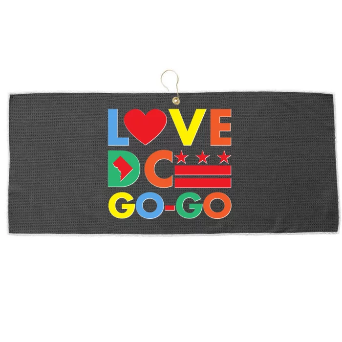 Colorful Love Heart DC Go-Go Washington D.C. Large Microfiber Waffle Golf Towel