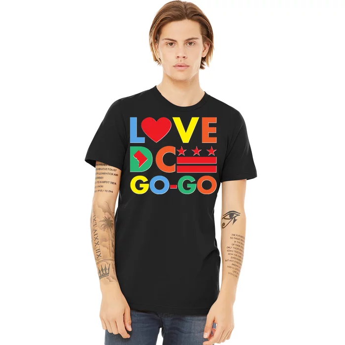 Colorful Love Heart DC Go-Go Washington D.C. Premium T-Shirt