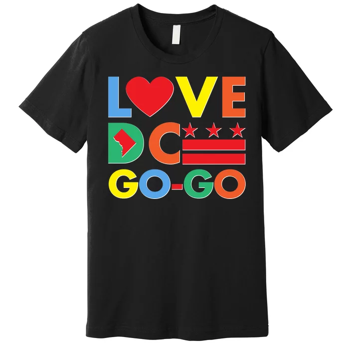 Colorful Love Heart DC Go-Go Washington D.C. Premium T-Shirt