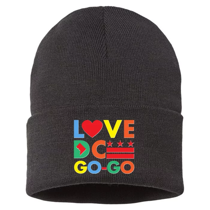 Colorful Love Heart DC Go-Go Washington D.C. Sustainable Knit Beanie