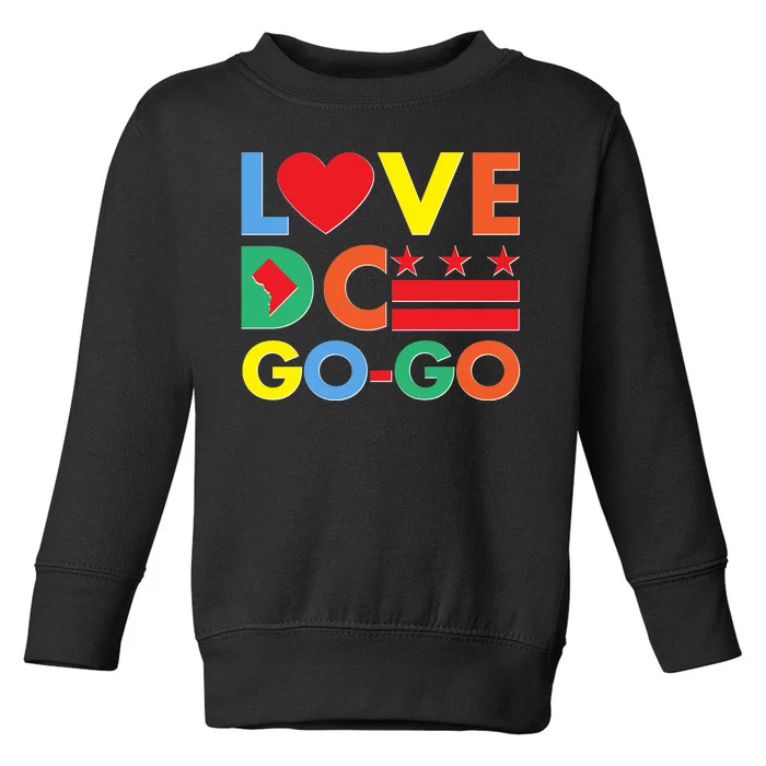 Colorful Love Heart DC Go-Go Washington D.C. Toddler Sweatshirt