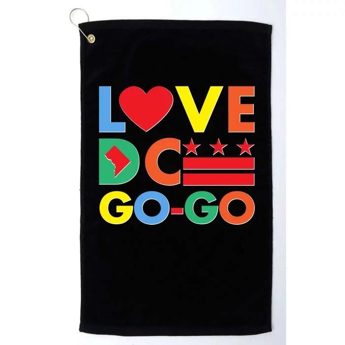 Colorful Love Heart DC Go-Go Washington D.C. Platinum Collection Golf Towel