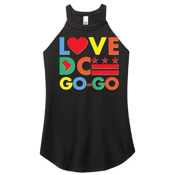 Colorful Love Heart DC Go-Go Washington D.C. Women’s Perfect Tri Rocker Tank