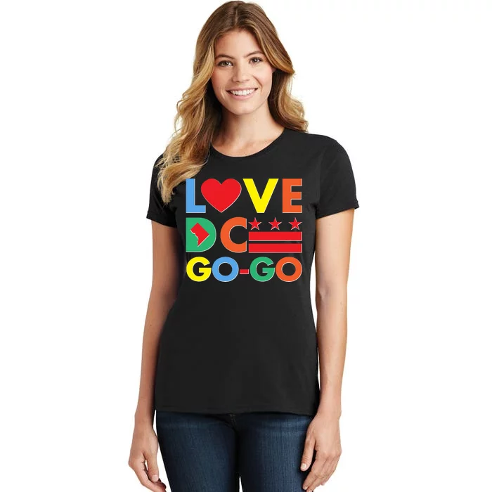 Colorful Love Heart DC Go-Go Washington D.C. Women's T-Shirt