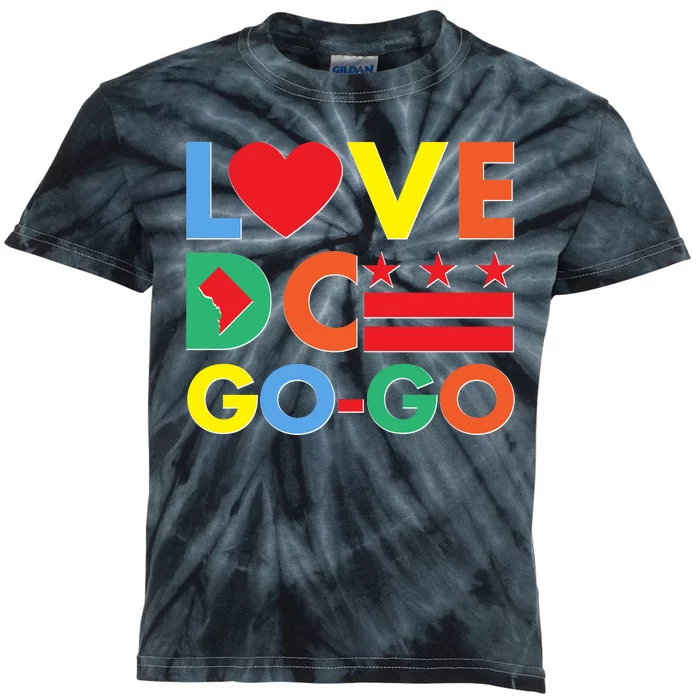 Colorful Love Heart DC Go-Go Washington D.C. Kids Tie-Dye T-Shirt