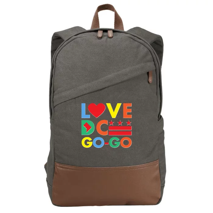 Colorful Love Heart DC Go-Go Washington D.C. Cotton Canvas Backpack