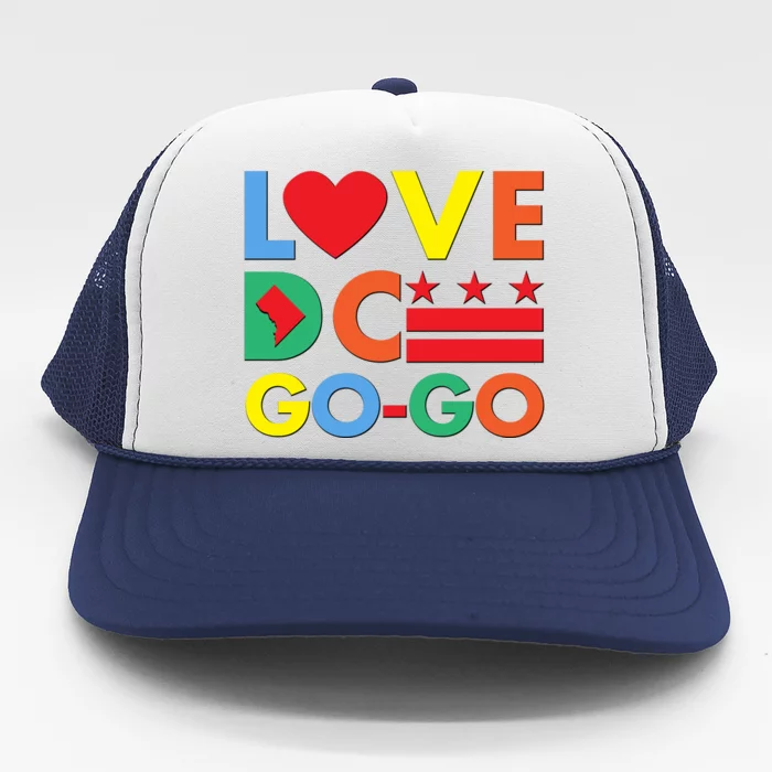 Colorful Love Heart DC Go-Go Washington D.C. Trucker Hat