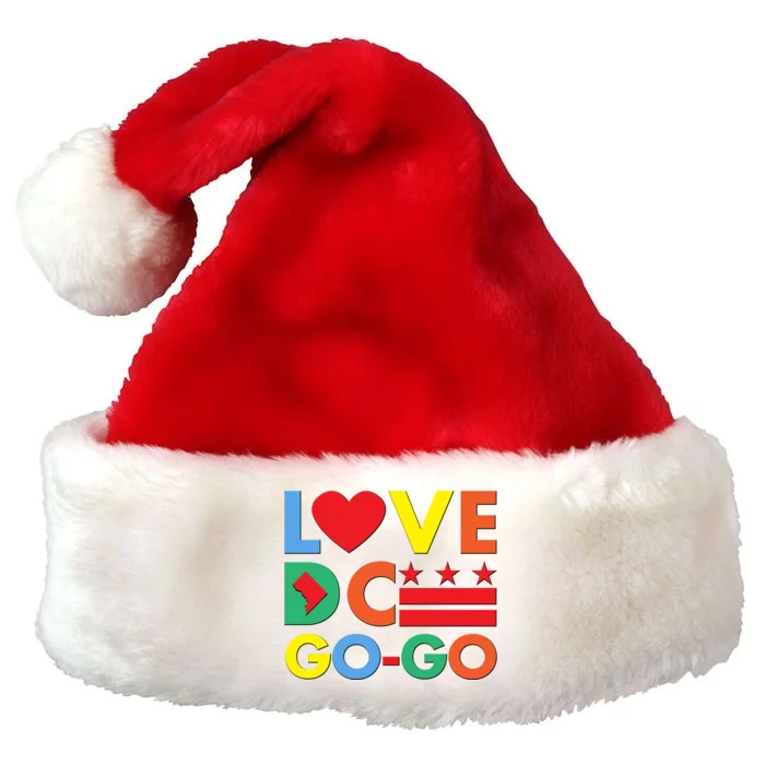 Colorful Love Heart DC Go-Go Washington D.C. Premium Christmas Santa Hat