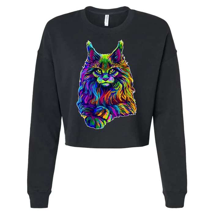 Colorful Lynx Cropped Pullover Crew