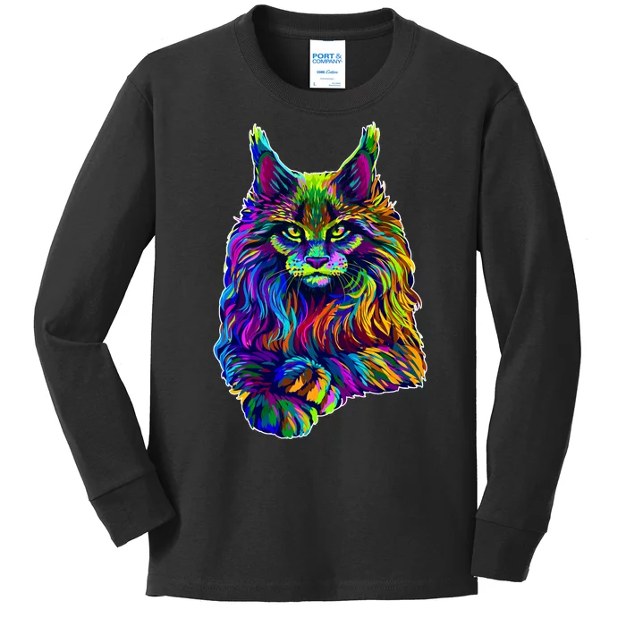 Colorful Lynx Kids Long Sleeve Shirt