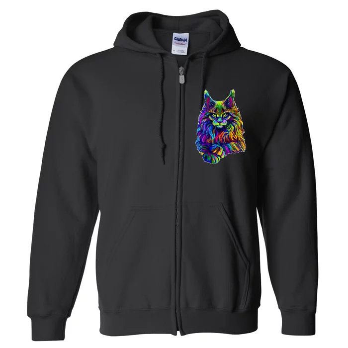 Colorful Lynx Full Zip Hoodie