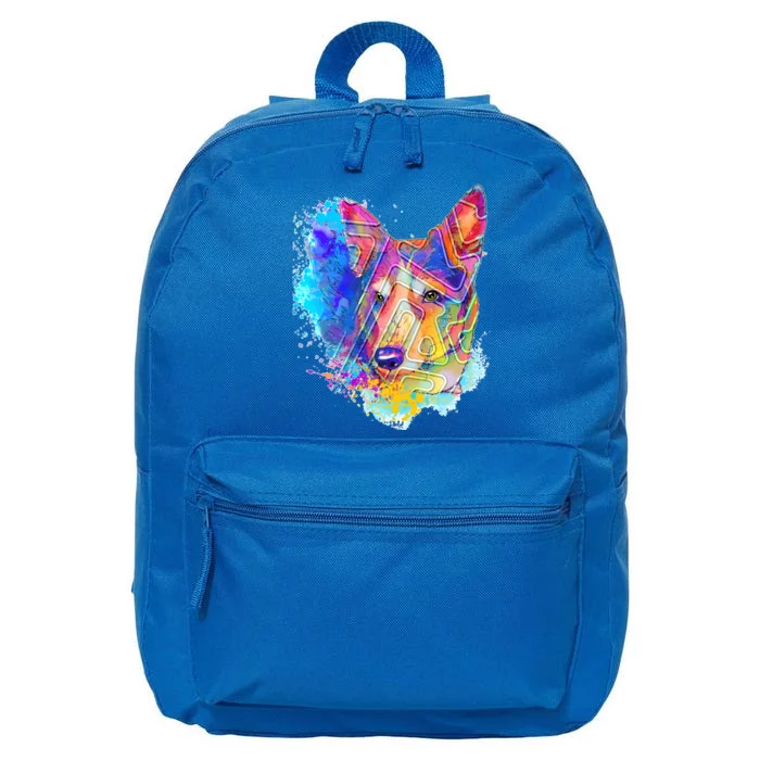 Colorful Mirror Pattern Corgi Dog 16 in Basic Backpack