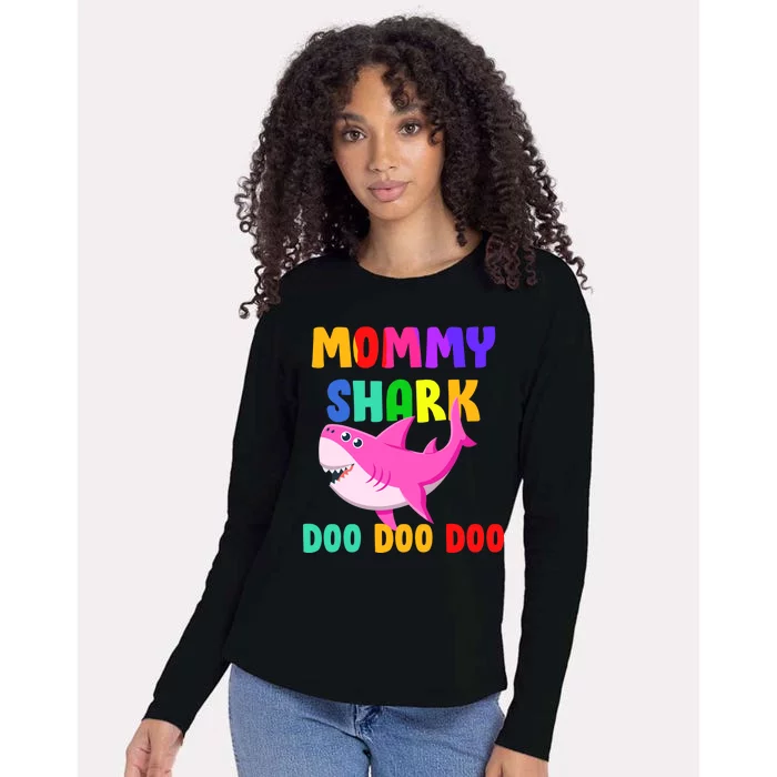 Colorful Mommy Shark Doo Doo Doo Womens Cotton Relaxed Long Sleeve T-Shirt