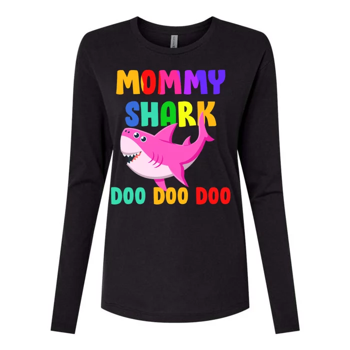 Colorful Mommy Shark Doo Doo Doo Womens Cotton Relaxed Long Sleeve T-Shirt