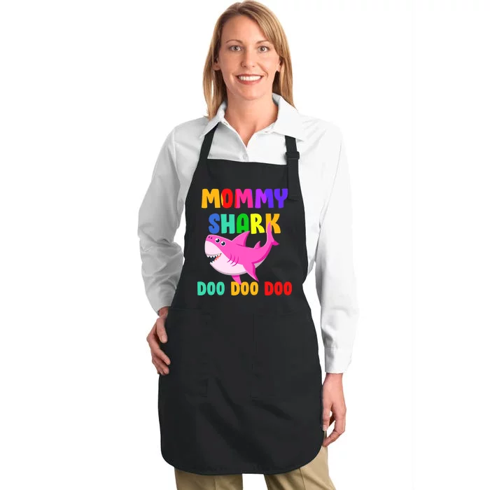 Colorful Mommy Shark Doo Doo Doo Full-Length Apron With Pocket