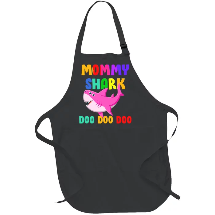 Colorful Mommy Shark Doo Doo Doo Full-Length Apron With Pocket