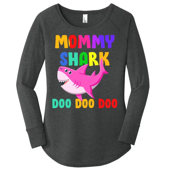 Colorful Mommy Shark Doo Doo Doo Women's Perfect Tri Tunic Long Sleeve Shirt