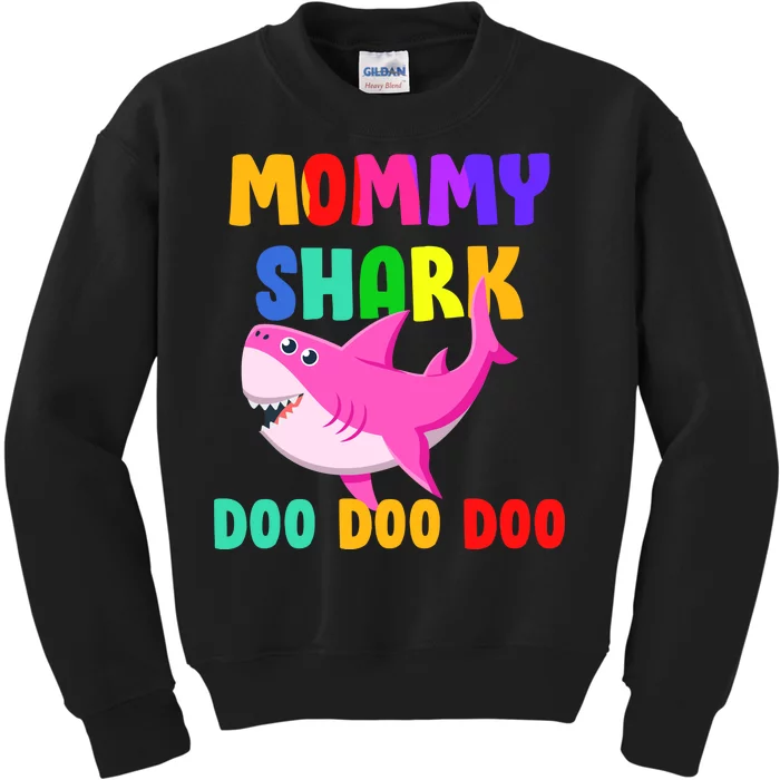 Colorful Mommy Shark Doo Doo Doo Kids Sweatshirt