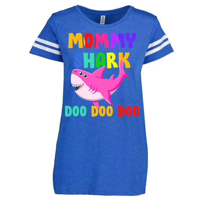 Colorful Mommy Shark Doo Doo Doo Enza Ladies Jersey Football T-Shirt