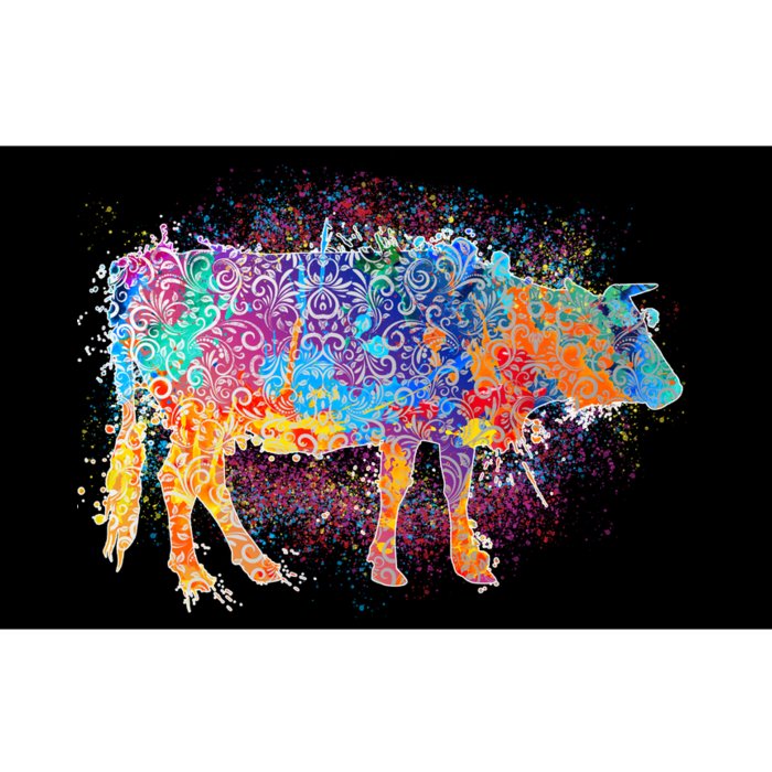 Colorful Pattern Cow Splatter Bumper Sticker