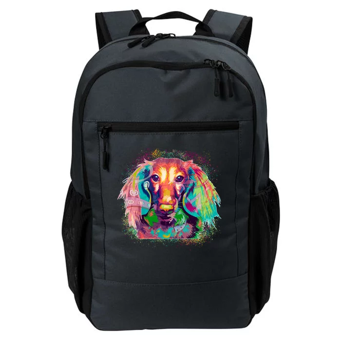 Colorful Pattern Dachshund Dog Daily Commute Backpack