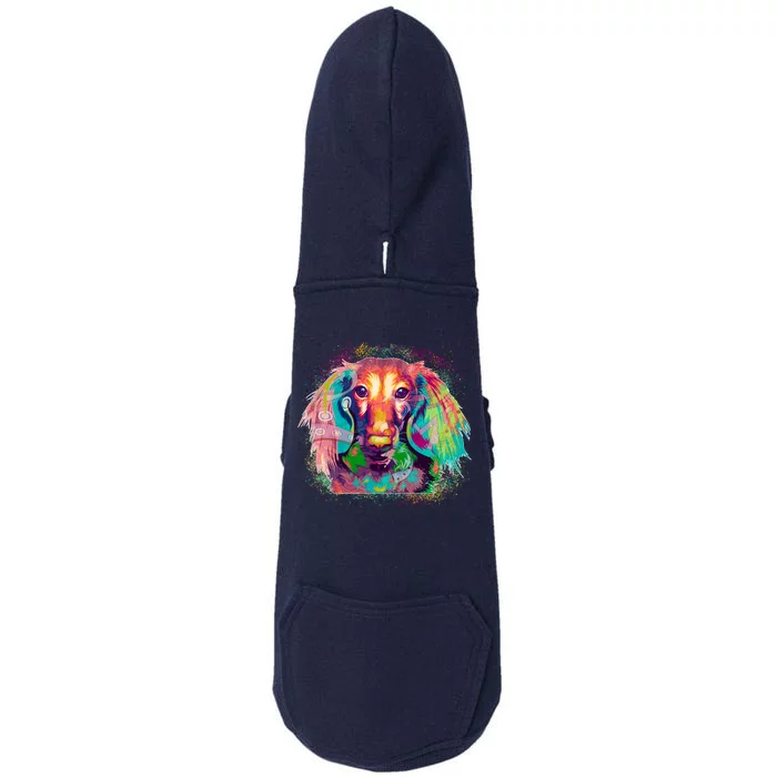 Colorful Pattern Dachshund Dog Doggie 3-End Fleece Hoodie