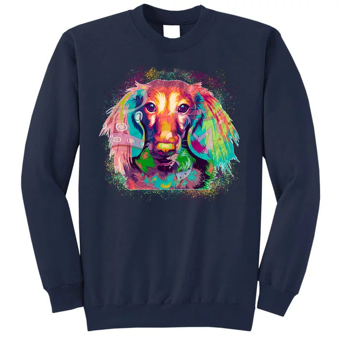 Colorful Pattern Dachshund Dog Tall Sweatshirt