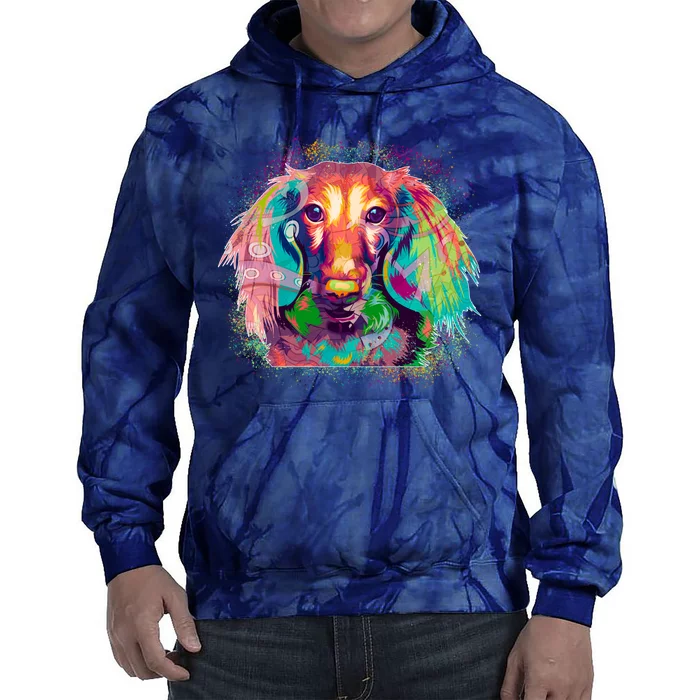 Colorful Pattern Dachshund Dog Tie Dye Hoodie