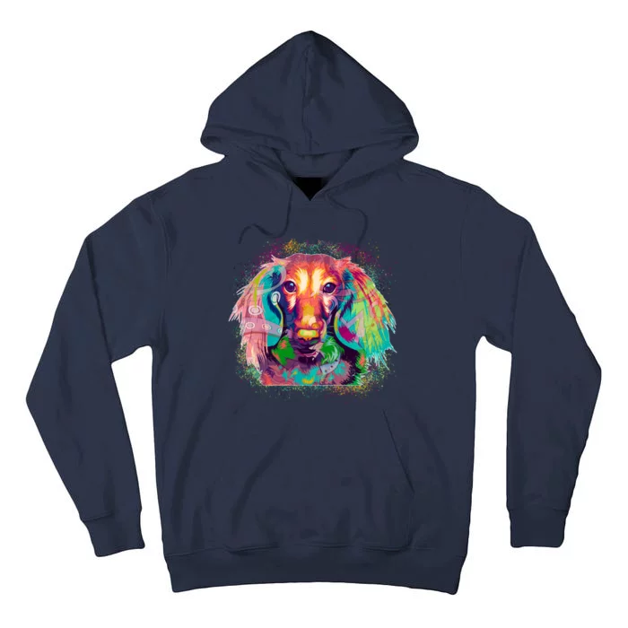 Colorful Pattern Dachshund Dog Tall Hoodie