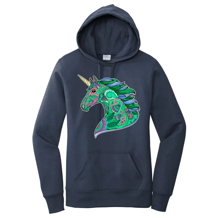 Colorful Pattern Unicorn Women's Pullover Hoodie