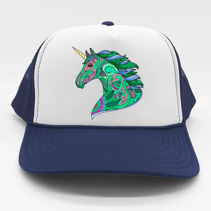 Colorful Pattern Unicorn Trucker Hat