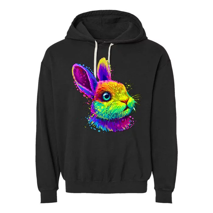 Colorful Rabbit Bunny Art Garment-Dyed Fleece Hoodie