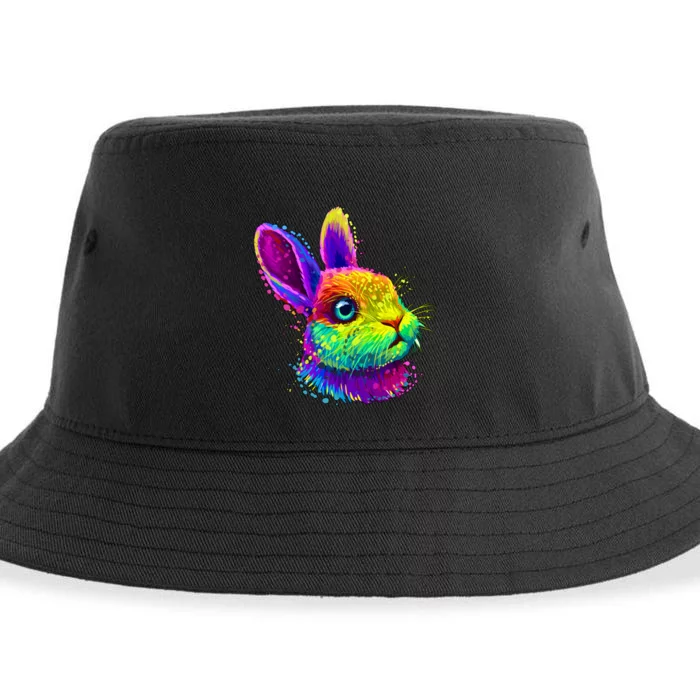 Colorful Rabbit Bunny Art Sustainable Bucket Hat