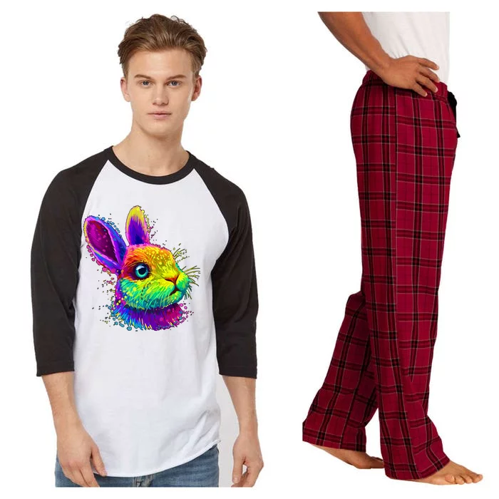 Colorful Rabbit Bunny Art Raglan Sleeve Pajama Set