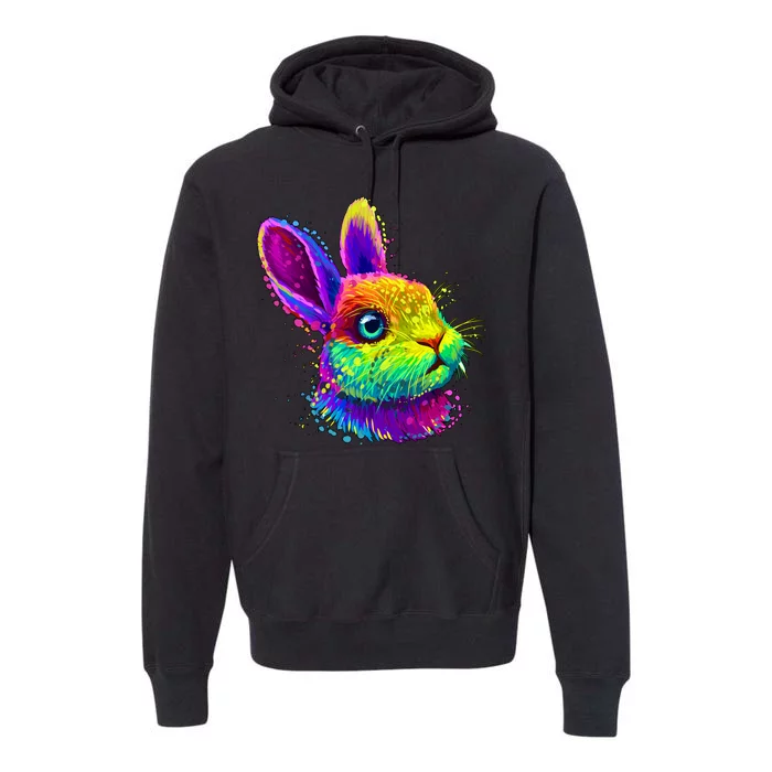 Colorful Rabbit Bunny Art Premium Hoodie