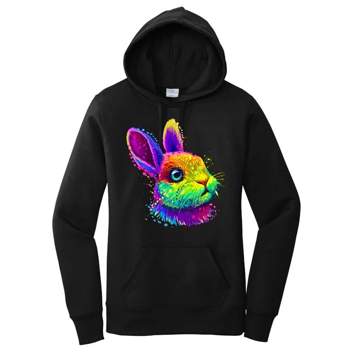 Colorful Rabbit Bunny Art Women's Pullover Hoodie